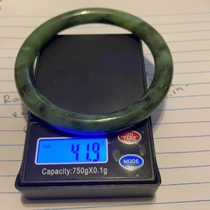 Jade Bracelet about 40 grams in weight.